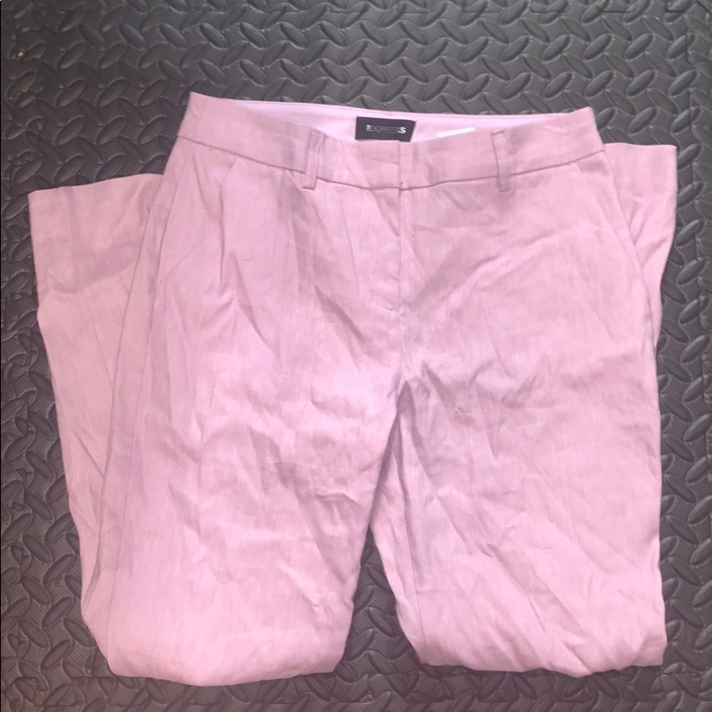 New ankle mid rise columnist slim leg pink linen - Picture 3 of 5